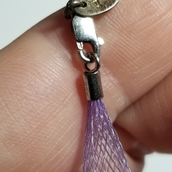 Relisted-Sajen mesh necklace Sterling Silver woven tube lavender purple - Picture 10 of 13